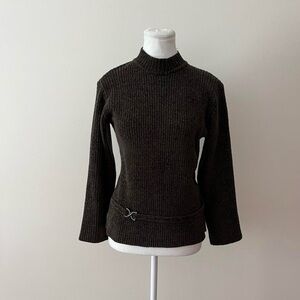 Women's Black Ribbed Sweater